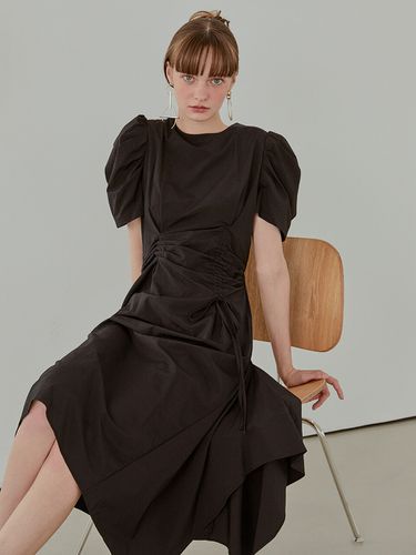 Pin-tuck String Dress_Black - ETMON - Modalova