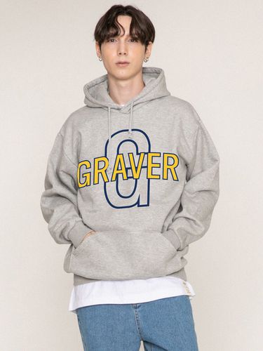 Big Logo Graphic Hoodie_Gray - GRAVER - Modalova