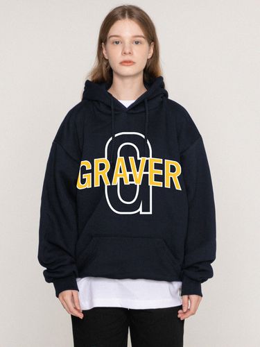 Big Logo Graphic Hoodie_Navy - GRAVER - Modalova