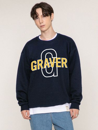 Big Logo Graphic Sweatshirt_Navy - GRAVER - Modalova