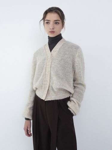 Kid Mohair Cardigan_Light Beige - AEER - Modalova