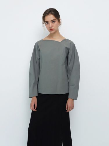 Asymmetric Square Neck Blouse_Mint - AEER - Modalova