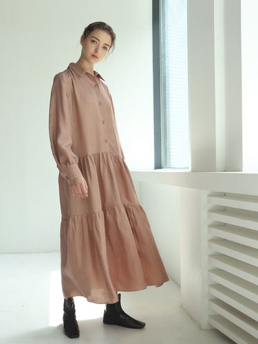 Shirring Dress_Pink Beige - AEER - Modalova