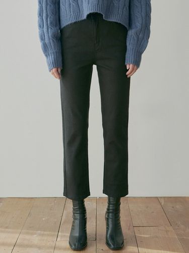 CLEAR SLIM STRAIGHT COTTON PANTS_BLACK - NICK&NICOLE - Modalova