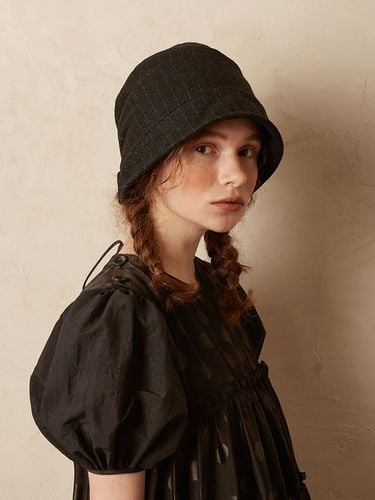 Banding Jane bonnet - Charcoal stripe - Brown Hat - Modalova