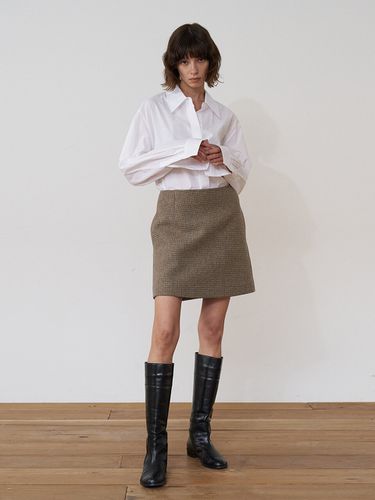 Checked Mini Skirt_Beige - AEER - Modalova