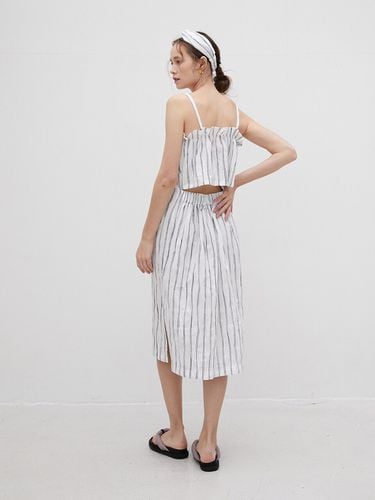 R Wrinkle Striped Sleeveless Dress and Hair Band SET - Et demain - Modalova