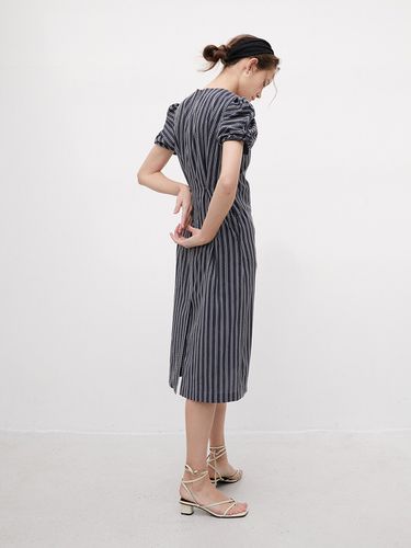 R Navy Striped Sleeve Twist Dress - Et demain - Modalova