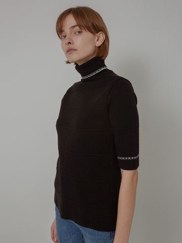 WHITE] Wool Jacquard Highneck Knit - ellonarc - Modalova