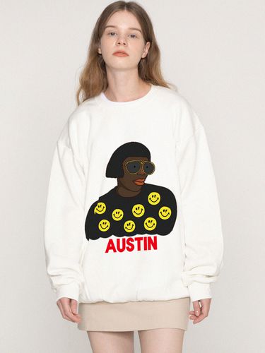 Austin Smile Red Font Clip Sweatshirt - GRAVER - Modalova