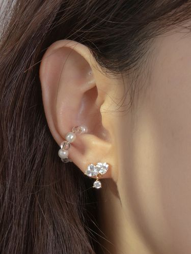 SET) Petit heart earring with Clear earcuff - Primaute - Modalova