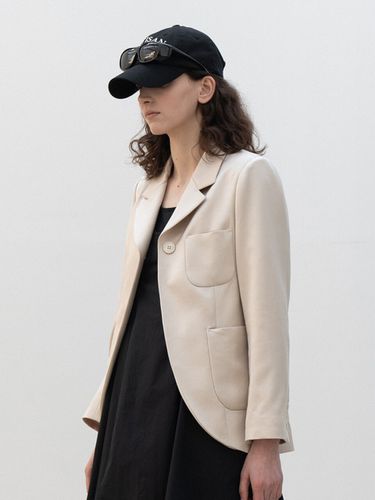 Short collared one button jacket - BISCUITSHOP - Modalova