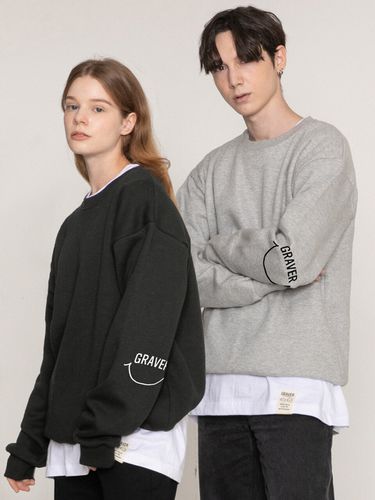 Smiley Face Logo Elbow Sweatshirt - GRAVER - Modalova