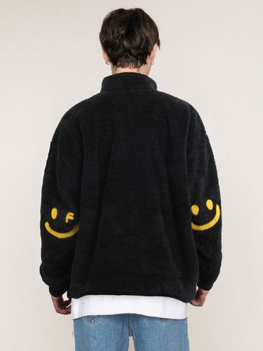 Smiley Face Logo Elbow Fleece Jacket - GRAVER - Modalova