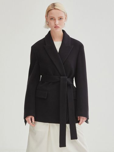 TAILORED PEAK LAPEL CASHMERE JACKET_BLACK - ONNE - Modalova