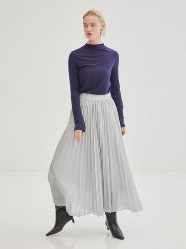 GLITTER PLEATED LONG SKIRT_SILVER - ONNE - Modalova