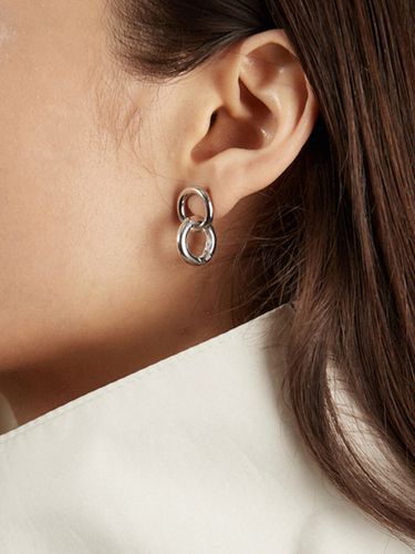 Double Circle Earrings - Silver - FINNLEE - Modalova