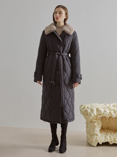 Detachable Faux Fur Collar Quilted Coat_2colors - ETMON - Modalova