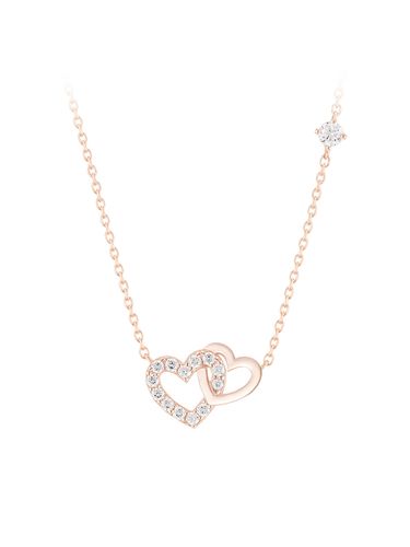 Double Heart Necklace (JJLJNQ1BS308SR420) - J.ESTINA - Modalova