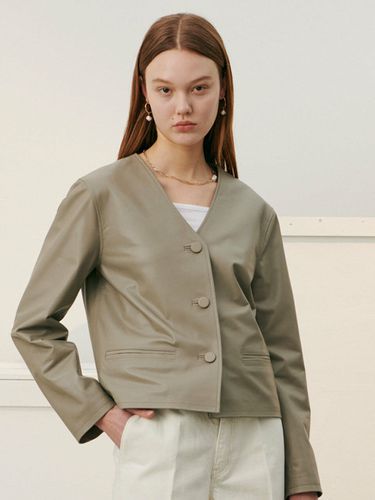 V-neck Crop Jacket_Gray - SPERONE - Modalova