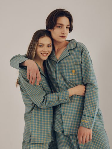 Happy Smile Green Check Couple PJ - DECOVIEW - Modalova