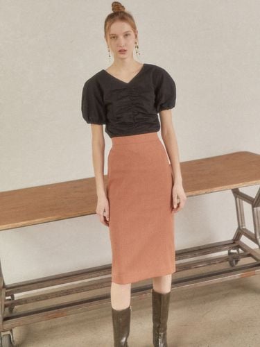 Fitted Span Skirt_Apricot - LETQSTUDIO - Modalova