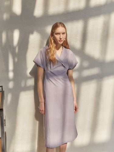 Collared Single-button Dress_Lilac - LETQSTUDIO - Modalova