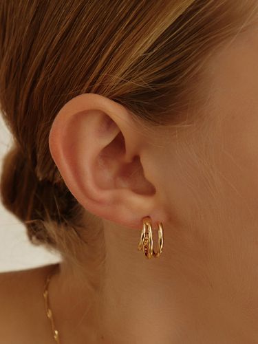 Silver925]Triple Unbalance Earring - ROAJU - Modalova