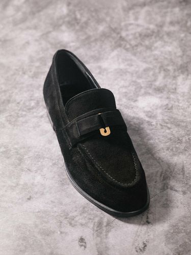 Suede Loafer_Black - BLANC TOE - Modalova