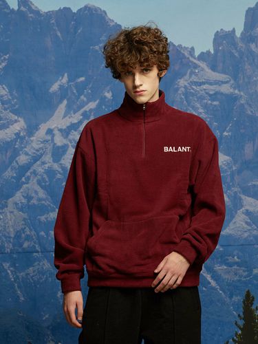 Hope And Passion Half Zip Pullover_Burgundy - BALANT - Modalova