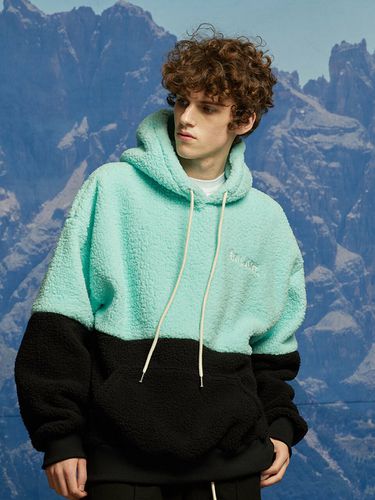 Classic Color Block Fleece Hoodie_Mint - BALANT - Modalova