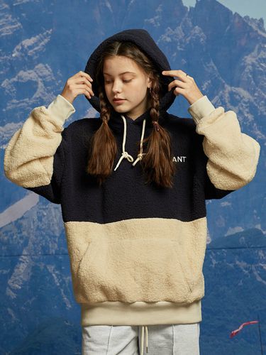 Classic Color Block Fleece Hoodie_Navy - BALANT - Modalova