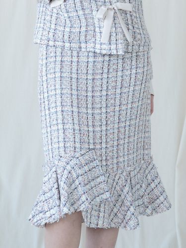 Tweed Ruffle Skirt - Coett - Modalova