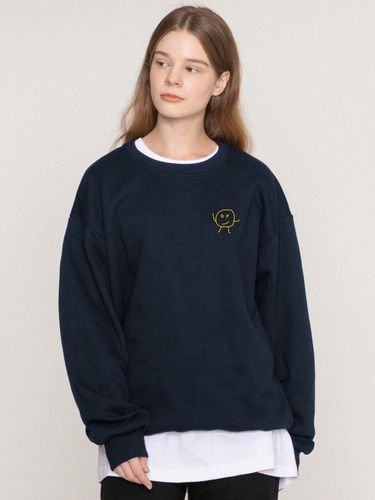 Line Drawing Dot Sweatshirts_Navy - GRAVER - Modalova