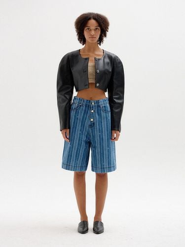 SYLNIE Leather Cropped Jacket () - EENK - Modalova