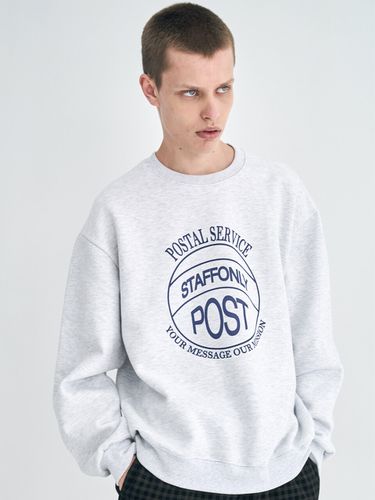 Stamp-Front Sweatshirt_Melange White - STAFFONLY - Modalova