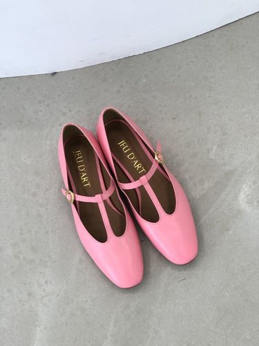 Julie T-Strap Round Flats_Pink - jeu d`art - Modalova