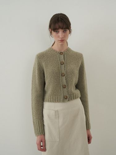 Boucle Cardigan (Light Khaki) - NONNIERE - Modalova