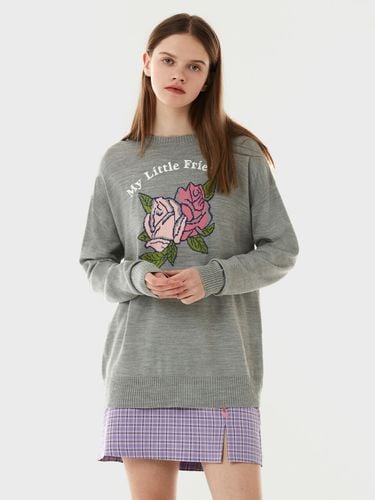 Rose Knit Pullover_Gray - ROLAROLA - Modalova