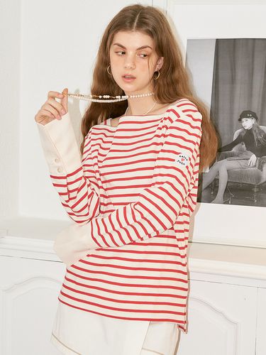 Sailor Stripe Cuffs T_ Red - SALON DE YOHN - Modalova