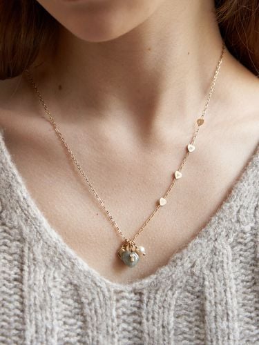 Labradorite Heart Lock Pearl Long Necklace_NZ1136 - TATIANA - Modalova