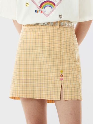 Check Clear Belt Skirt_Yellow - ROLAROLA - Modalova