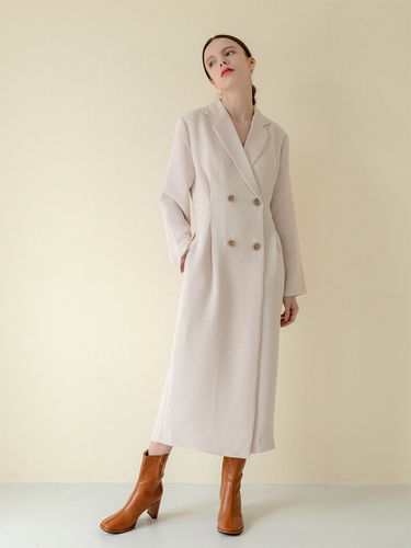 Double Buttoned Pocket Coat Dress_Beige - 320SHOWROOM - Modalova