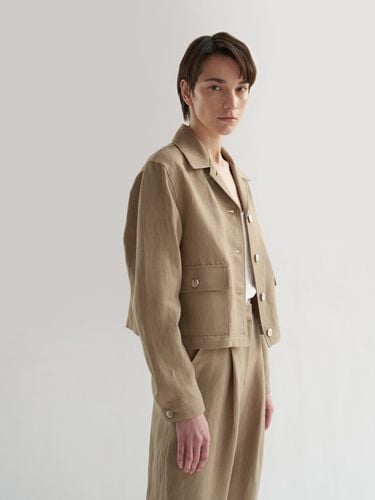 Wool Linen Cruiser Jacket_Beige - tetu - Modalova