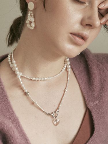 Long Heart Pearl Necklace - Sophiamor - Modalova