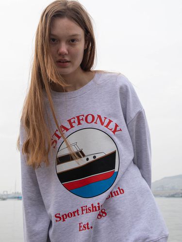 Boat Sweatshirt_Melange White - STAFFONLY - Modalova