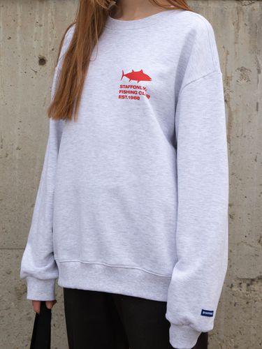 Fish Sweatshirt_Melange White - STAFFONLY - Modalova