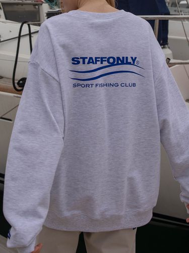 Wave Sweatshirt_Melange White - STAFFONLY - Modalova