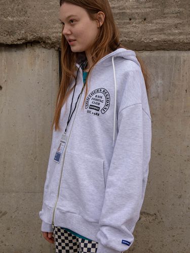 Bass Zip-Up Hoodie_Melange White - STAFFONLY - Modalova