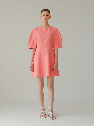 Puff Sleeve Mini Linen Dress (2 Colors) - UIJI - Modalova